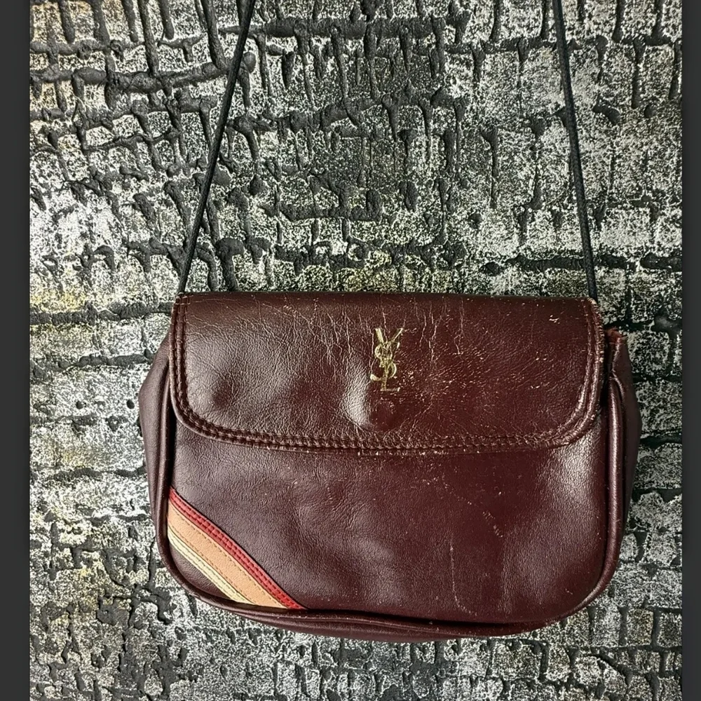 Yves Saint Laurent Vintage 1960 Safari Collection Deep Red Leather Crossbody Bag - Picture 5 of 16